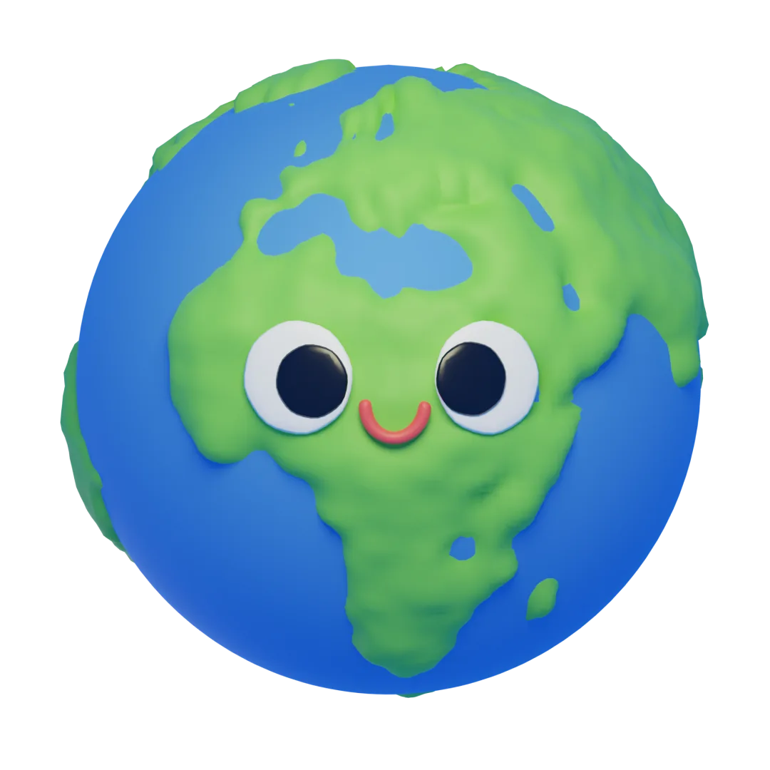 3d cute smiling earth